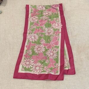 Lilly Pulitzer Pink and Green Floral Scarf